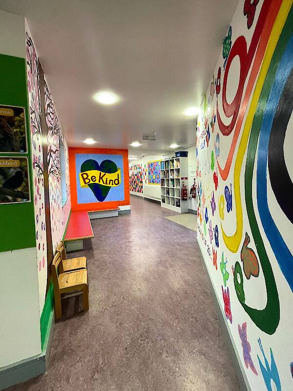 Another angle of the colourful corridor
